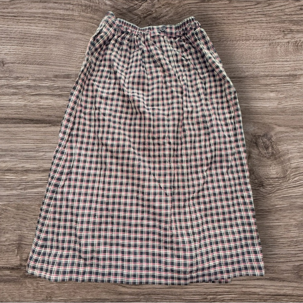 NWT Appleseeds Skirt Petite 6P Plaid Button Zip Pockets Minimalist Academia - Picture 9 of 11